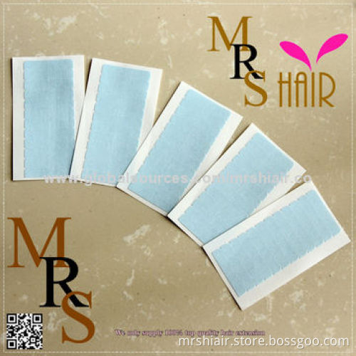 Super adhesives blue replacement tape for Brazilian hair, 4cm*0.8cm, 24 tabs, 2 sheets, double-sided